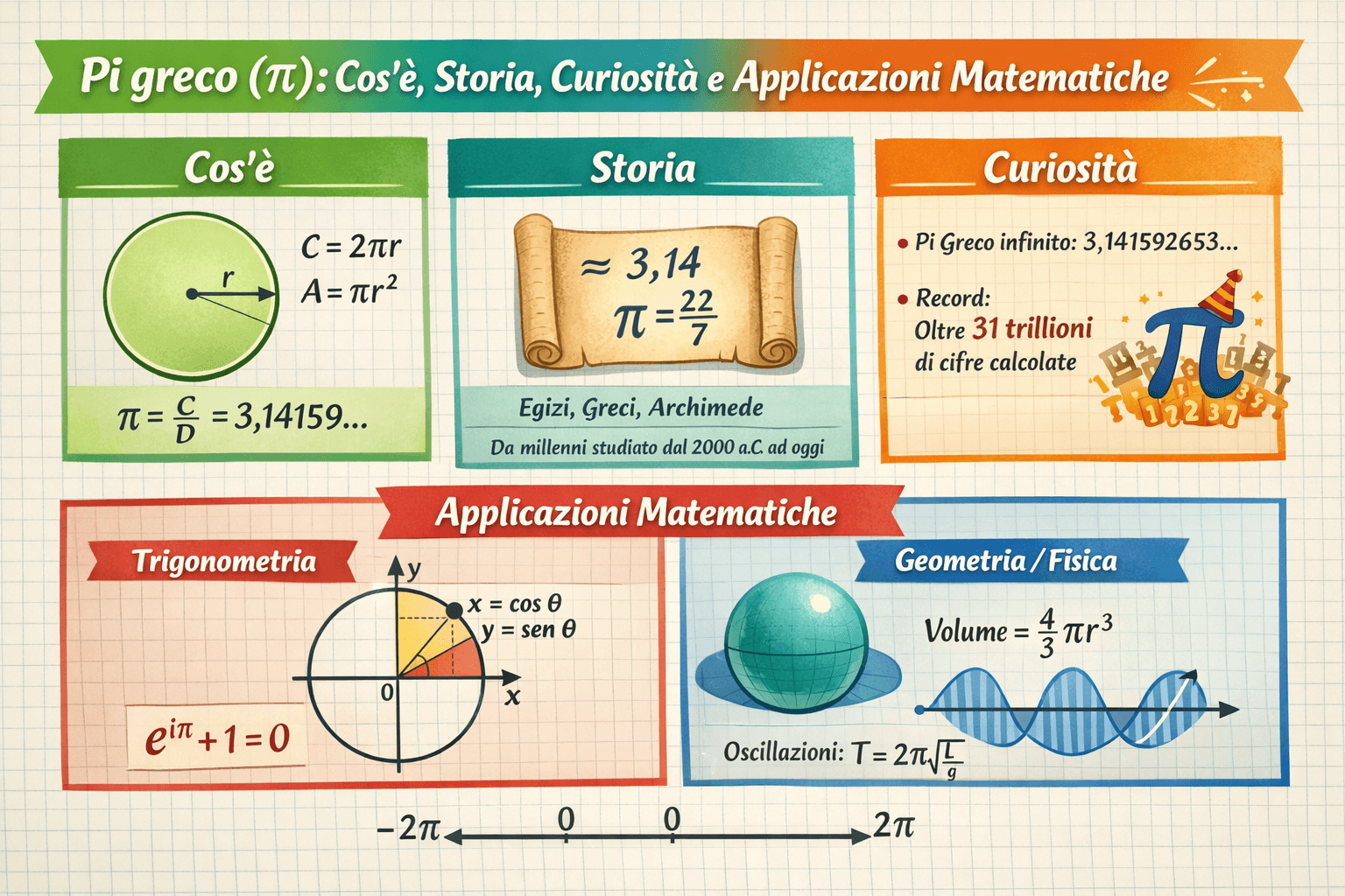 Pi Greco: cos'è, storia, curiosità e formule matematiche
