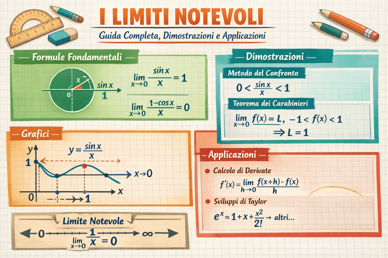 Limiti Notevoli: Guida Completa, Formule e Dimostrazioni