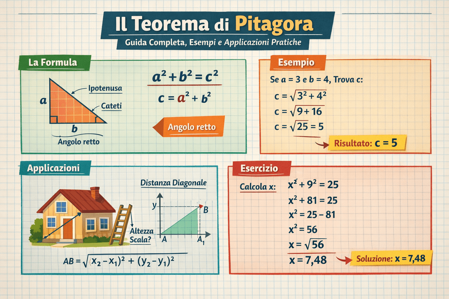 Il Teorema di Pitagora: Formula, Esempi e Guida Completa